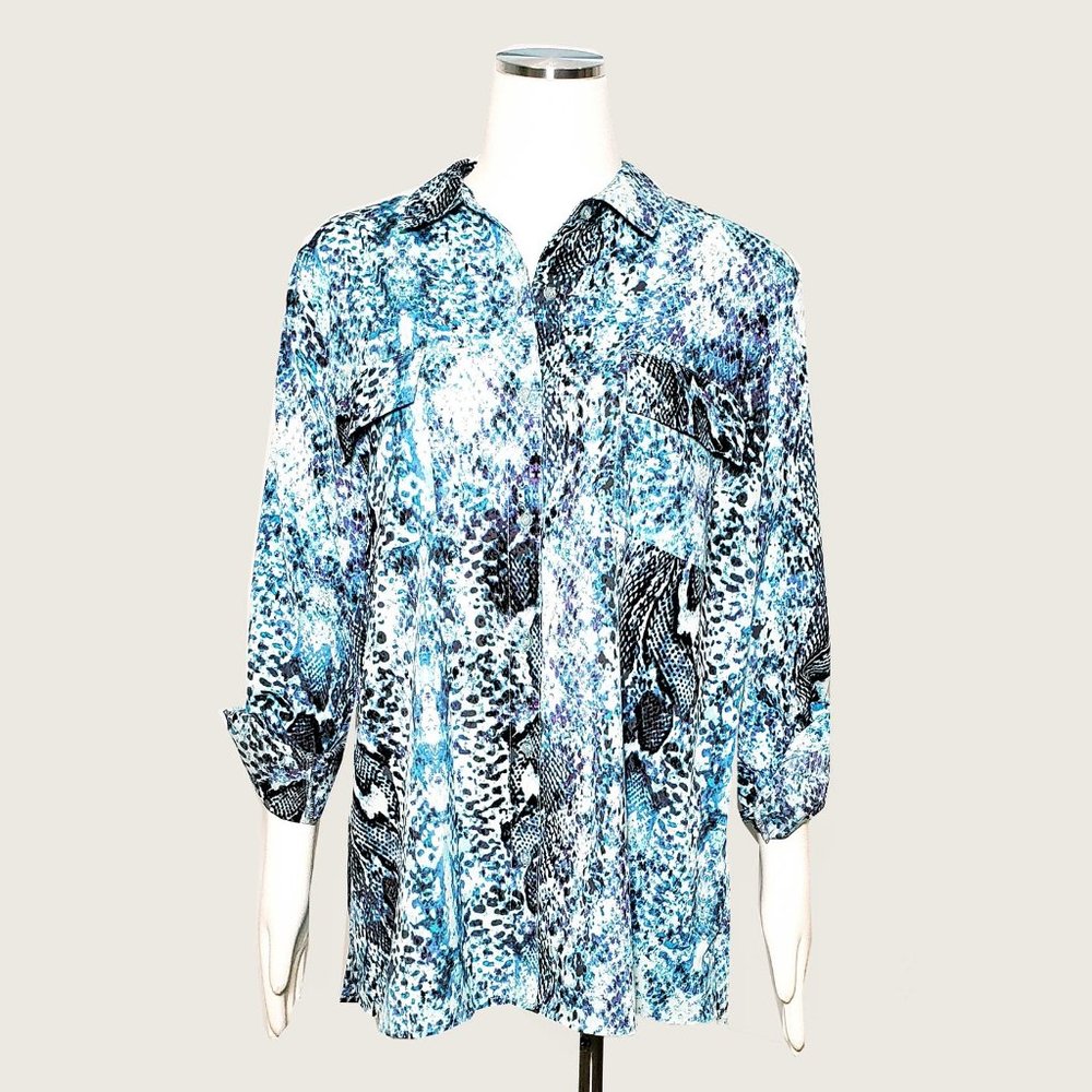 Jaclyn Smith Collection Reptile Print Blouse